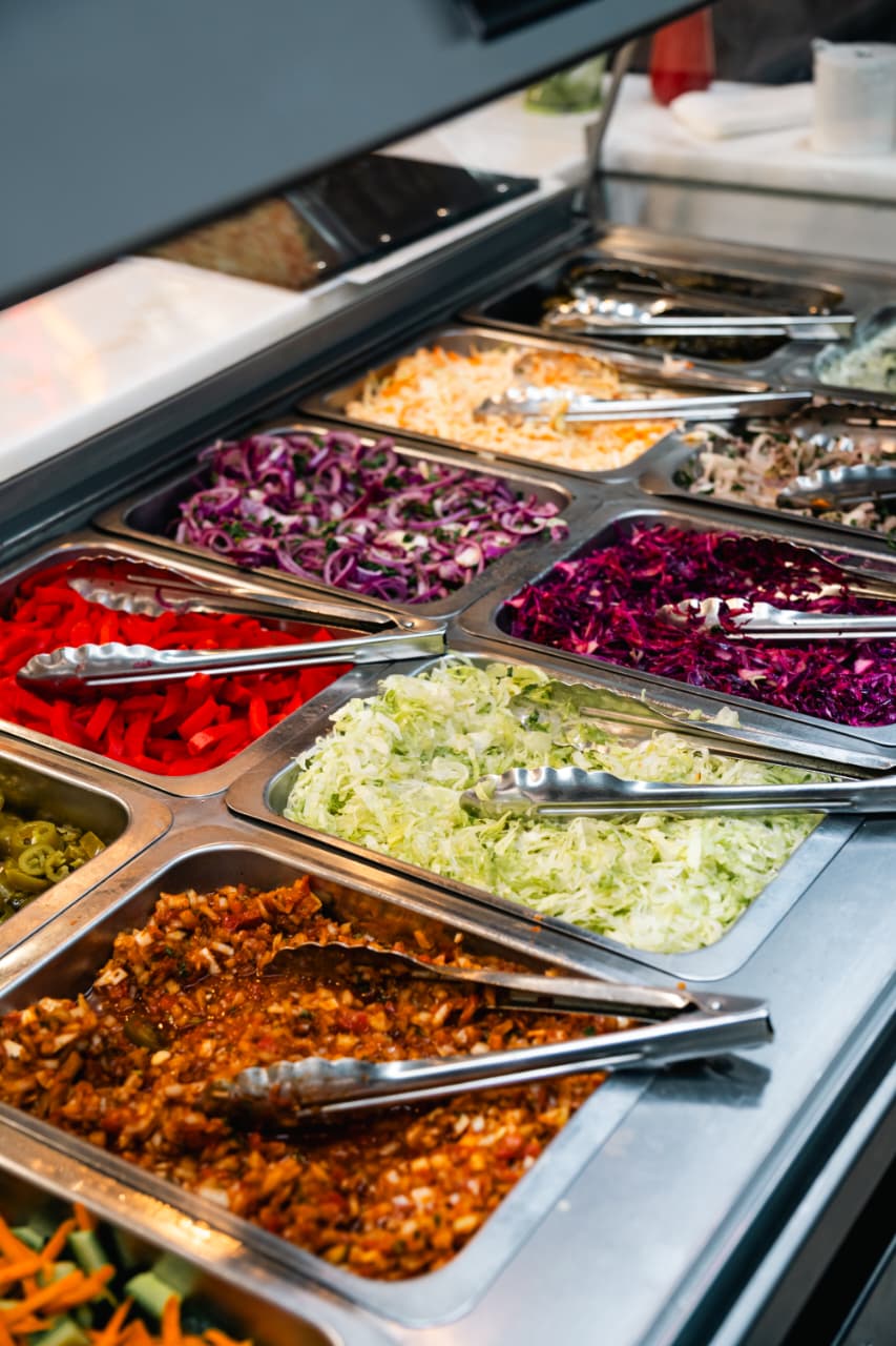 Fresh salad and topping bar